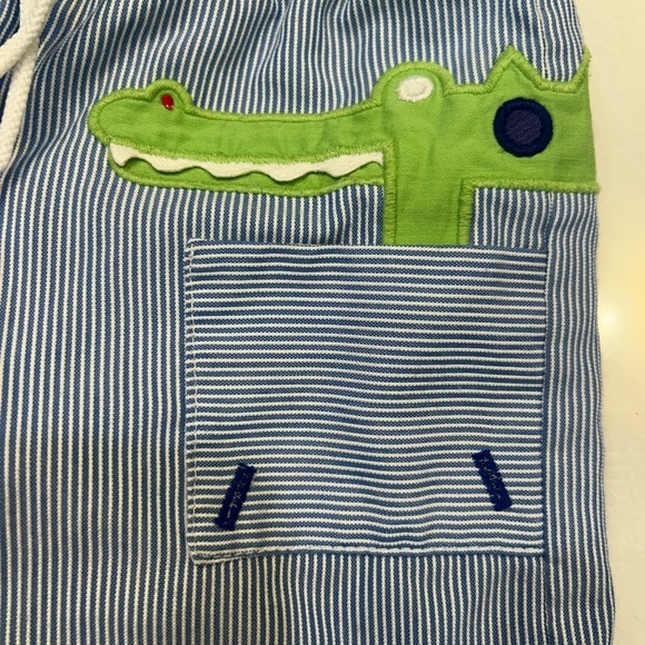 FLORENCE EISEMAN Boys 18 Months Seersucker alligator Lined SWIM SUIT - Picture 2 of 5